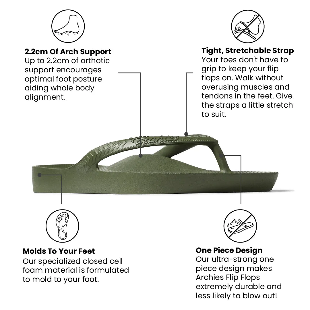 Arch Support Flip Flops - Classic - Khaki