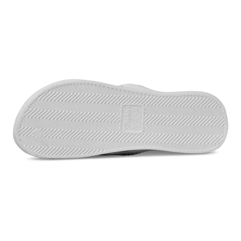Arch support flip flops in white