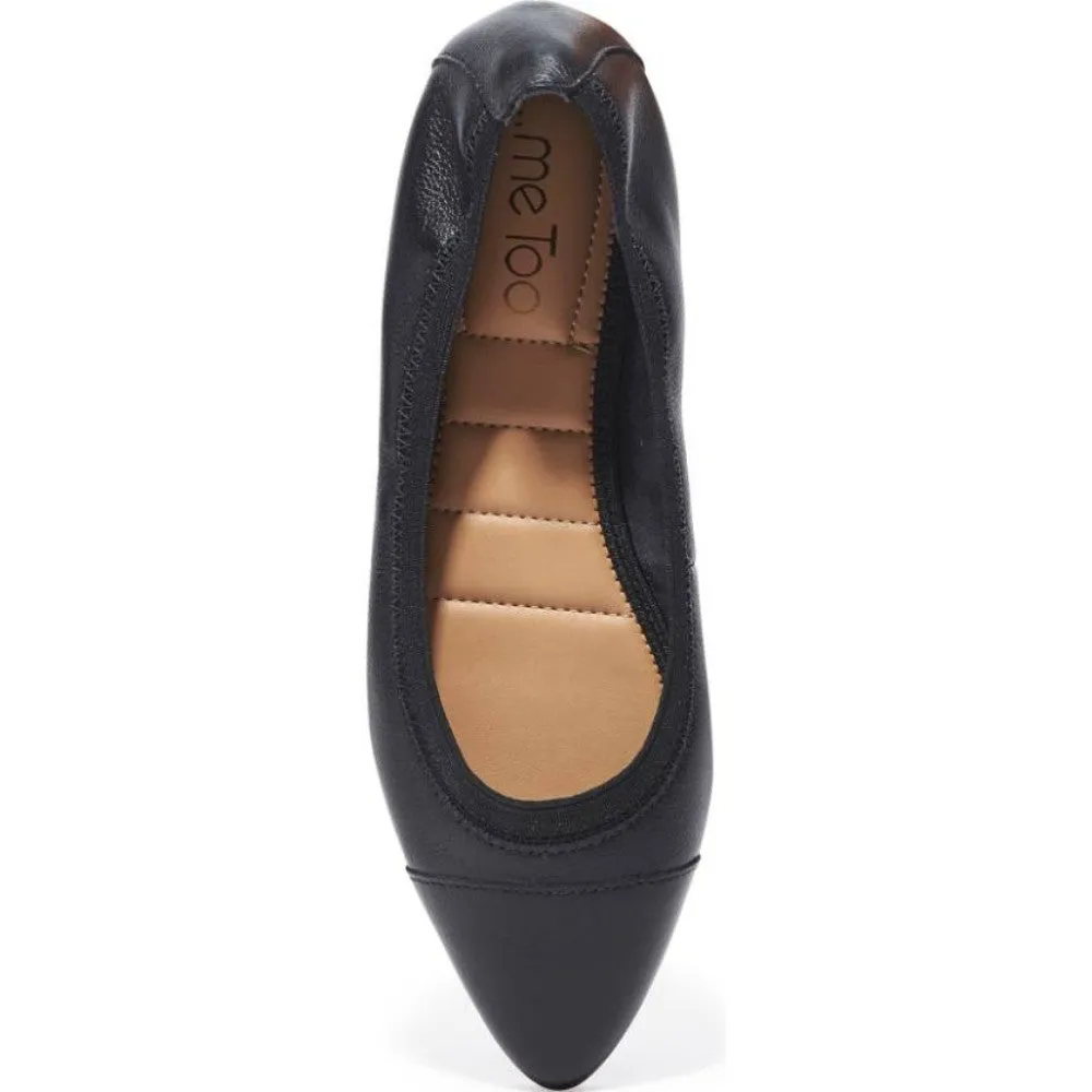 Arianna Black Me Too Leather Ballerina Flats