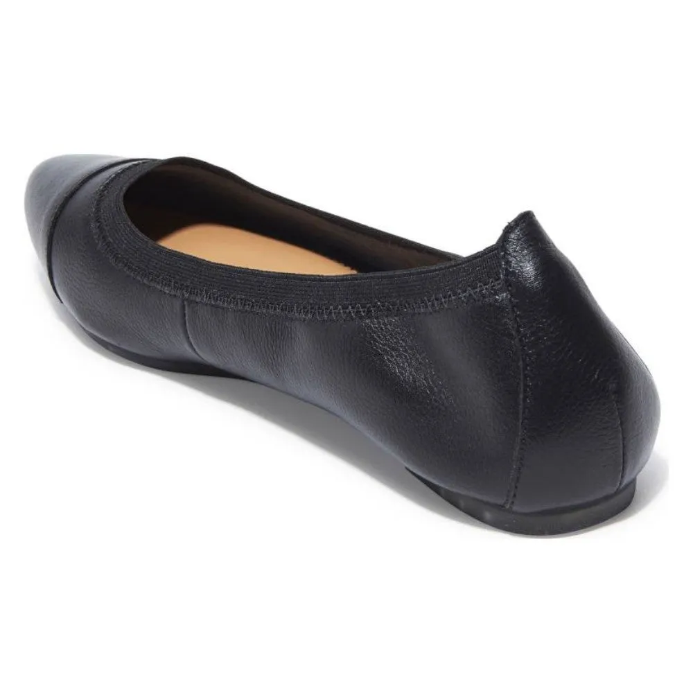Arianna Black Me Too Leather Ballerina Flats