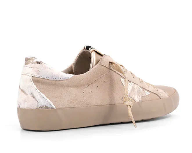 Beige Cowhide Goose Sneakers ((LOW STOCK - Size 9))