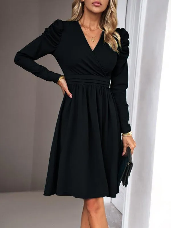 Chic V-neck Long Sleeve Dress for Women: A Timeless Wardrobe Essential