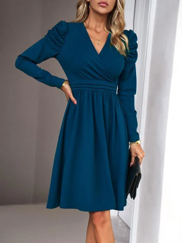 Chic V-neck Long Sleeve Dress for Women: A Timeless Wardrobe Essential