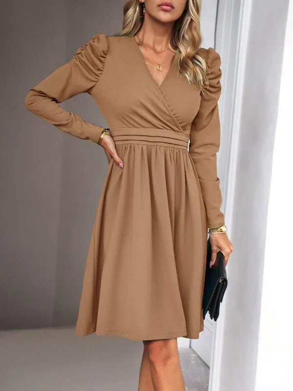 Chic V-neck Long Sleeve Dress for Women: A Timeless Wardrobe Essential