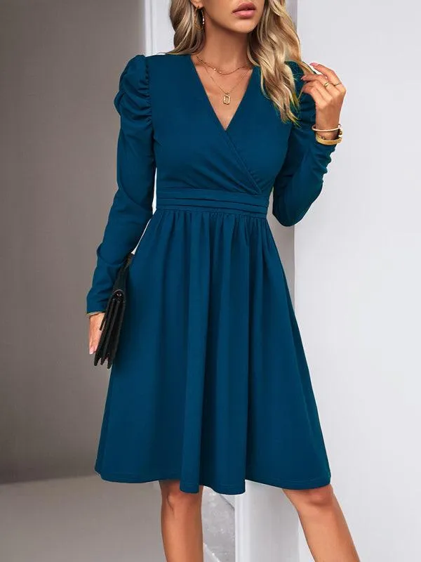 Chic V-neck Long Sleeve Dress for Women: A Timeless Wardrobe Essential