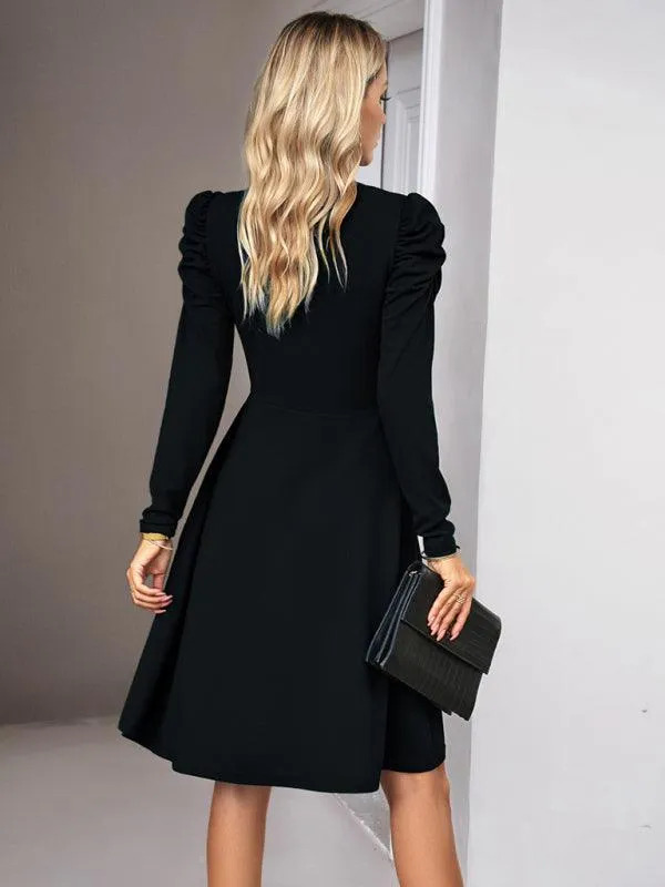 Chic V-neck Long Sleeve Dress for Women: A Timeless Wardrobe Essential