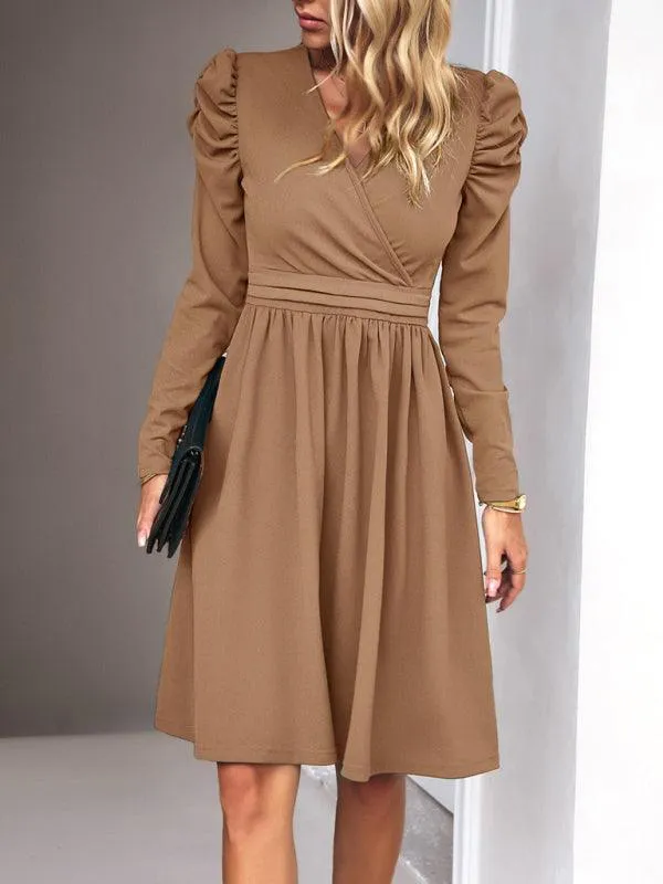 Chic V-neck Long Sleeve Dress for Women: A Timeless Wardrobe Essential