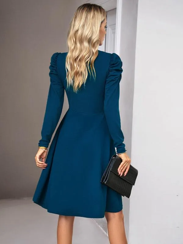 Chic V-neck Long Sleeve Dress for Women: A Timeless Wardrobe Essential