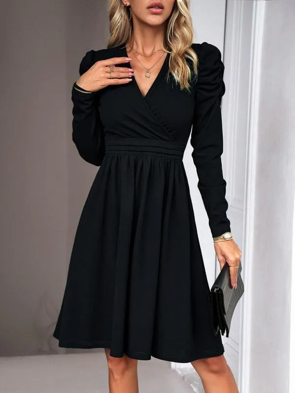 Chic V-neck Long Sleeve Dress for Women: A Timeless Wardrobe Essential