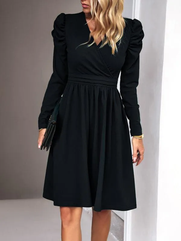 Chic V-neck Long Sleeve Dress for Women: A Timeless Wardrobe Essential