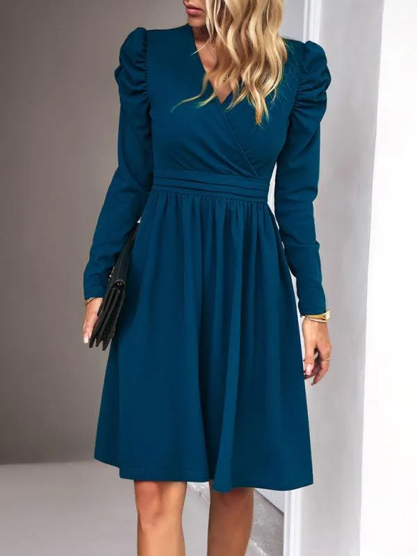 Chic V-neck Long Sleeve Dress for Women: A Timeless Wardrobe Essential