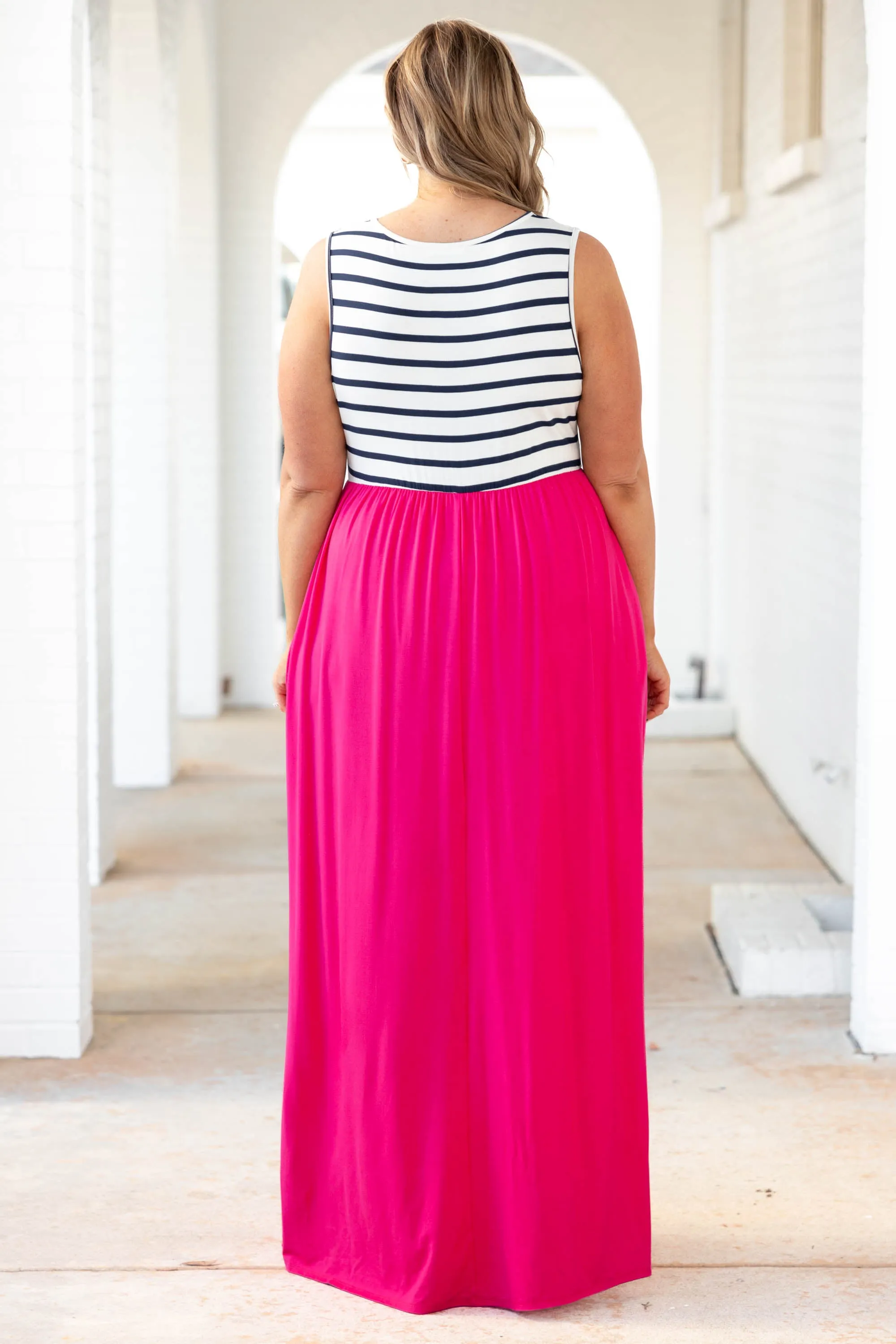 Cool By The Pool Maxi Dress, Fuchsia