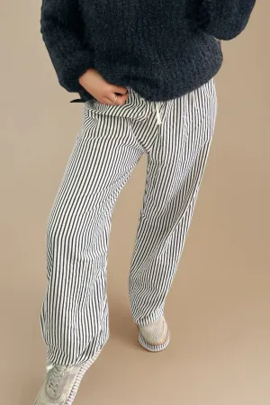 Cream & Black Stripe Pants – Effortless Style Meets All-Day Comfort