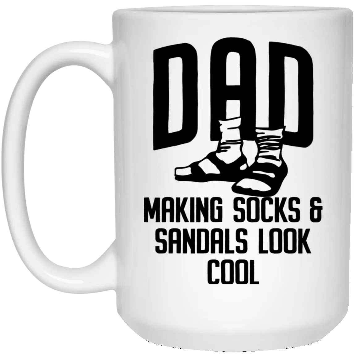 Dad Socks and Sandals Ceramic Coffee Cup