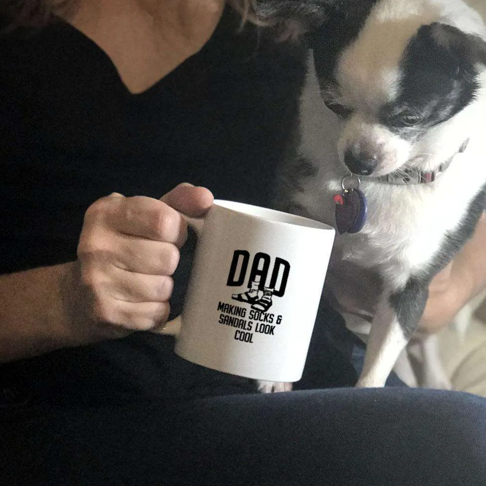 Dad Socks and Sandals Ceramic Coffee Cup