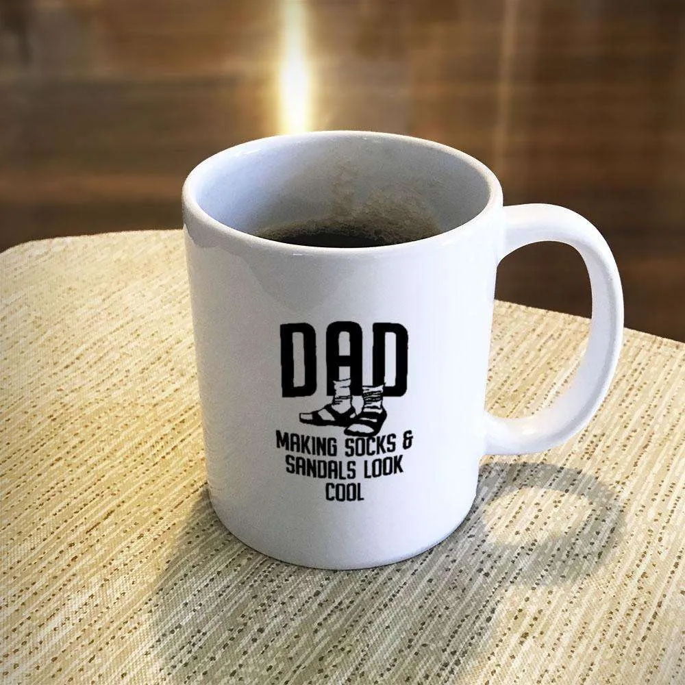 Dad Socks and Sandals Ceramic Coffee Cup