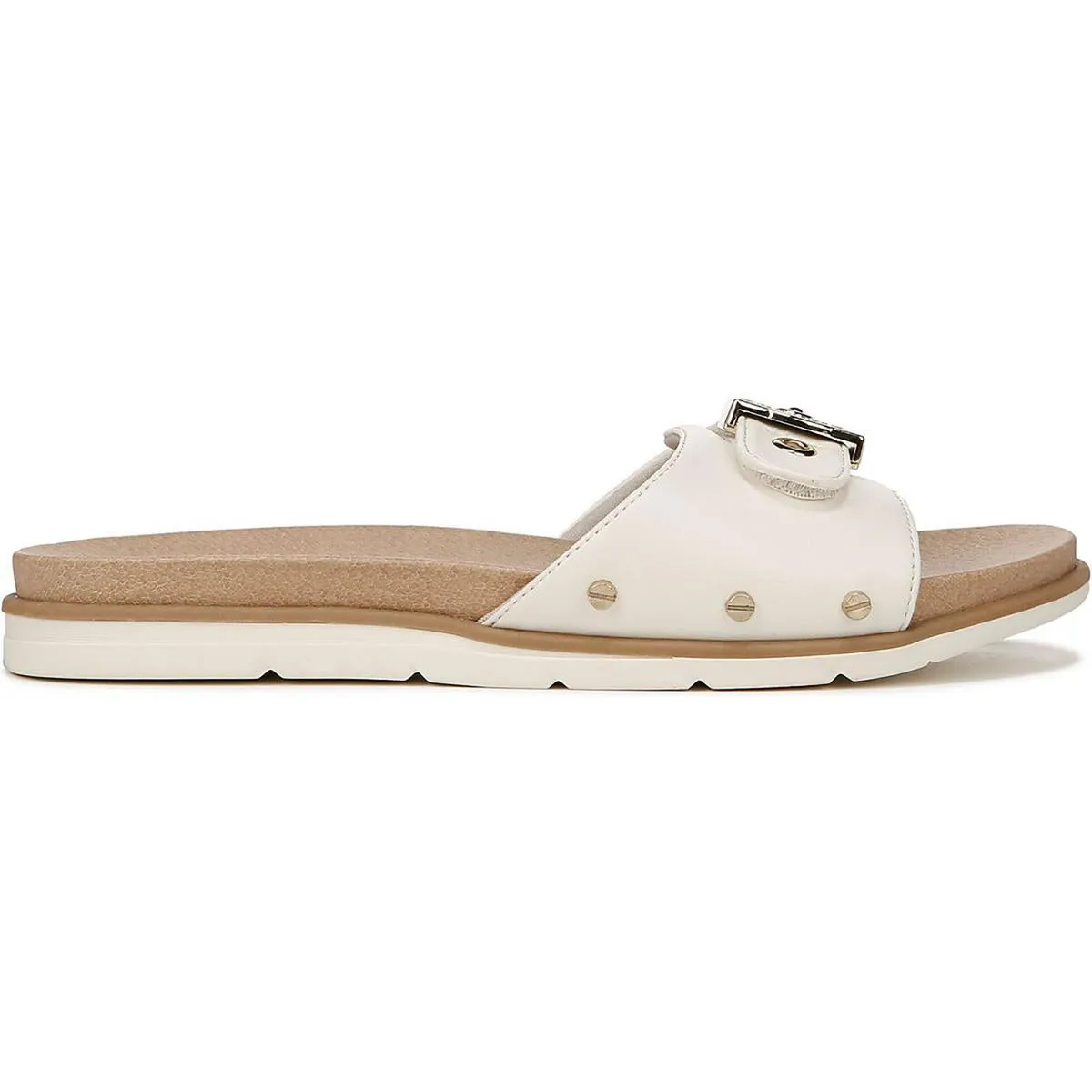 Dr. Scholl's Shoes Womens Nice Iconic Faux Leather Slip On Slide Sandals
