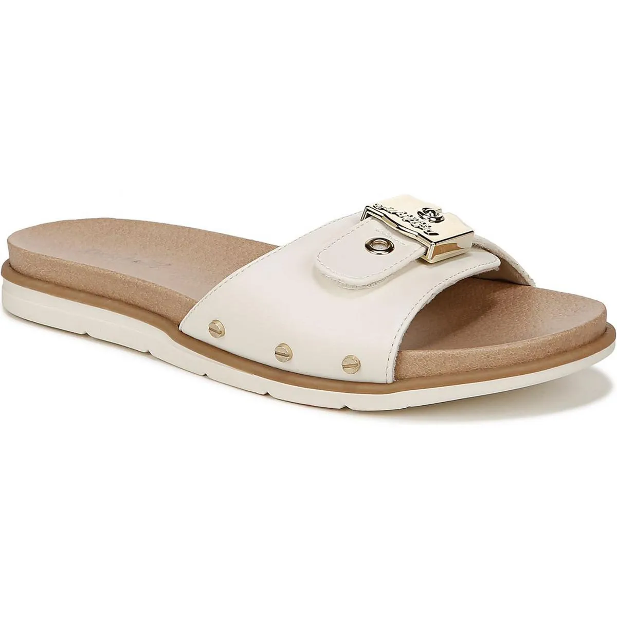 Dr. Scholl's Shoes Womens Nice Iconic Faux Leather Slip On Slide Sandals
