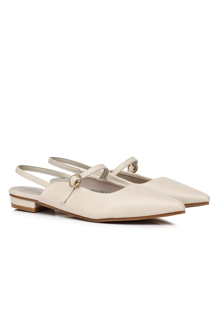 Eurig Pointed Toe Flats & Ballerina (Beige)