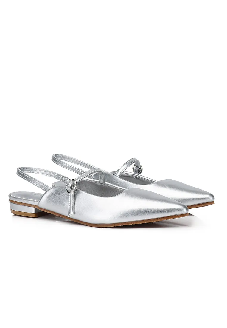 Eurig Pointed Toe Flats & Ballerina (Silver)