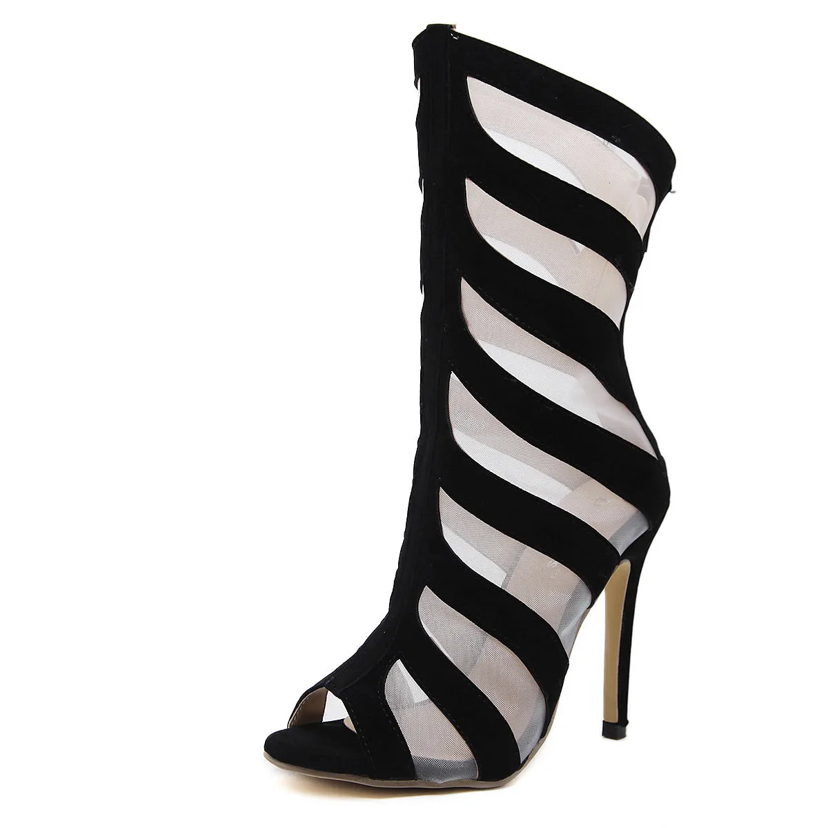 Fashion Hollow Out Silk Screen Sexy Cool Boots