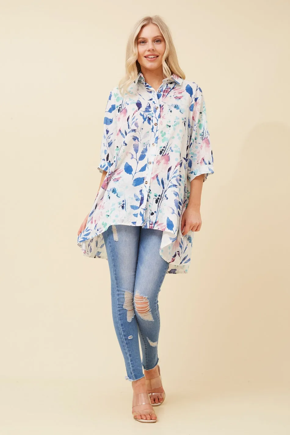 FINCH LEAF PRINT SHIRT