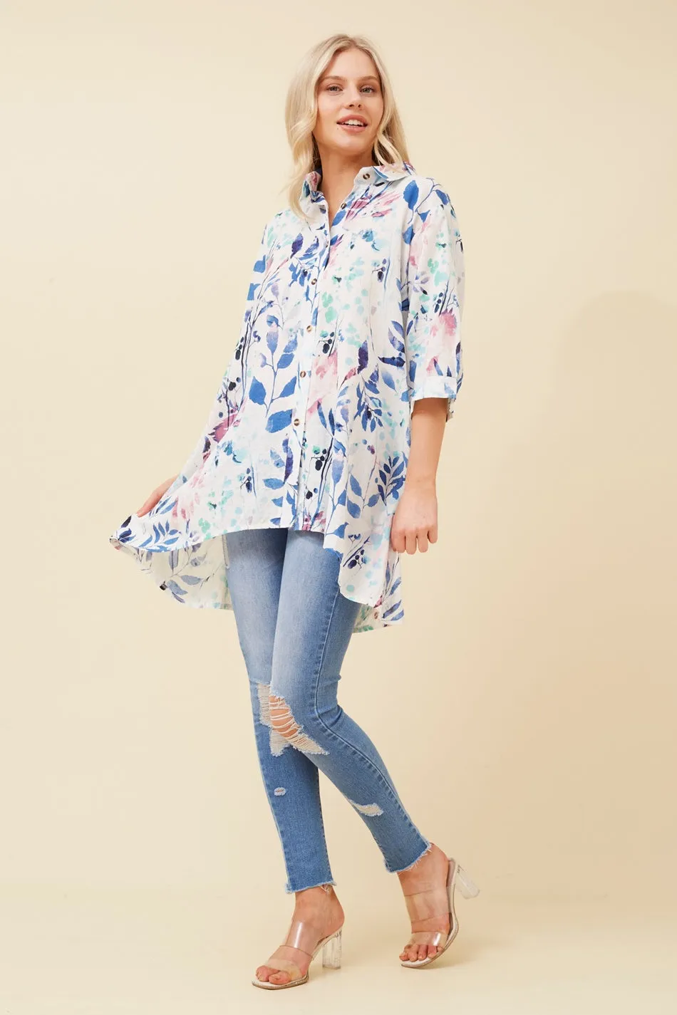 FINCH LEAF PRINT SHIRT