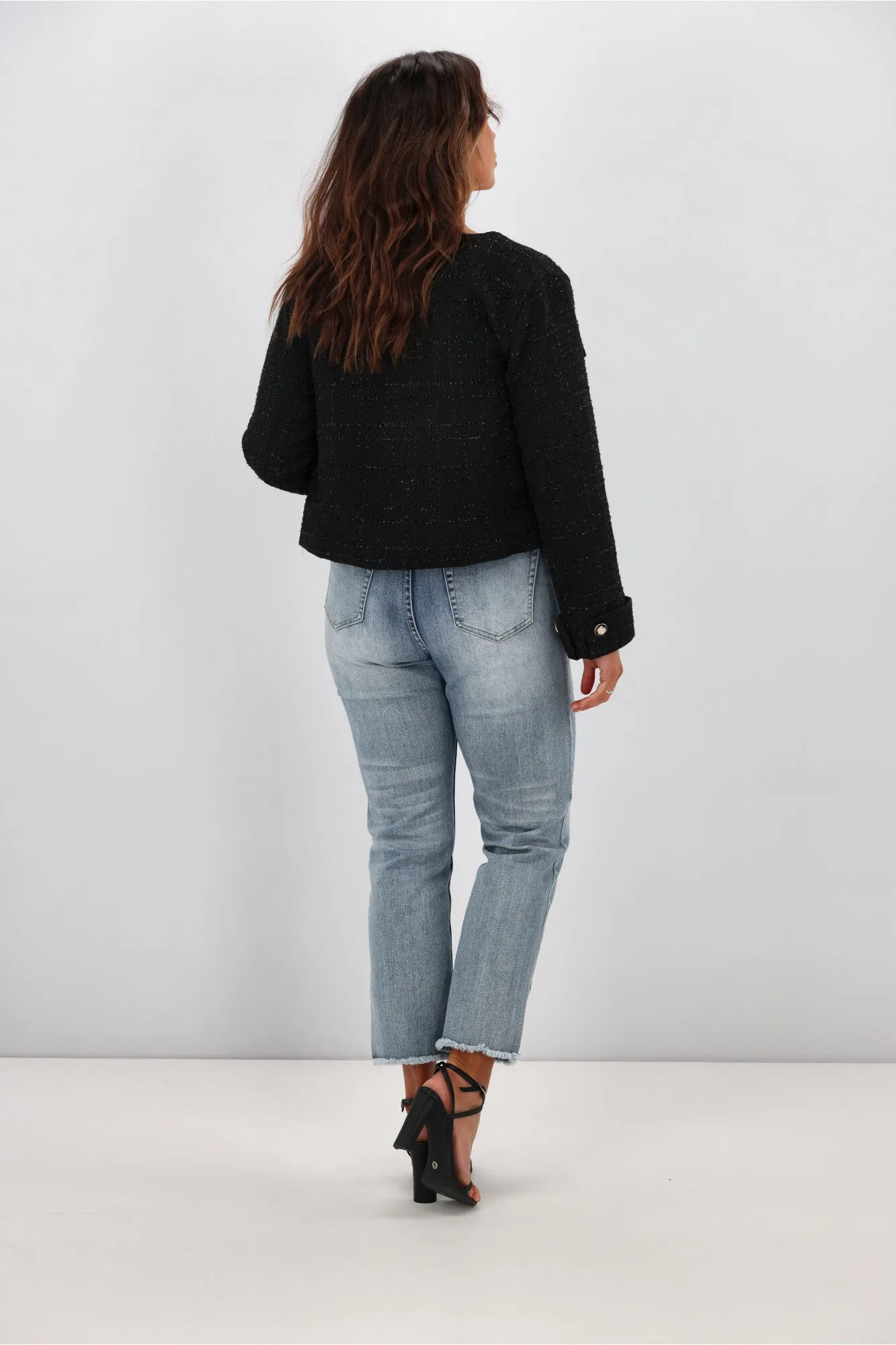 Fria Vivienne Collarless Jacket Black