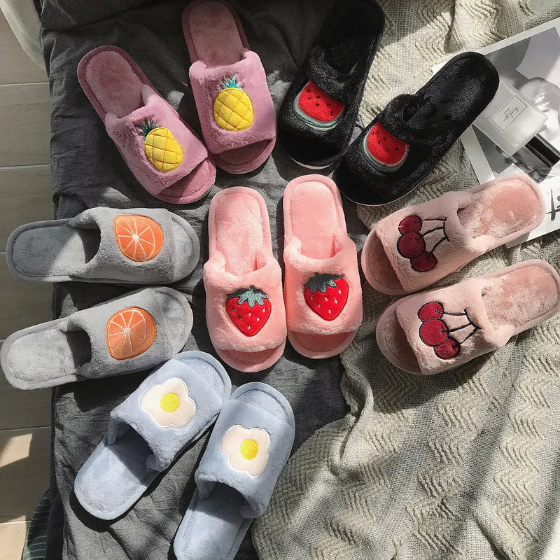 Fruity Fuzzy Indoor Slippers