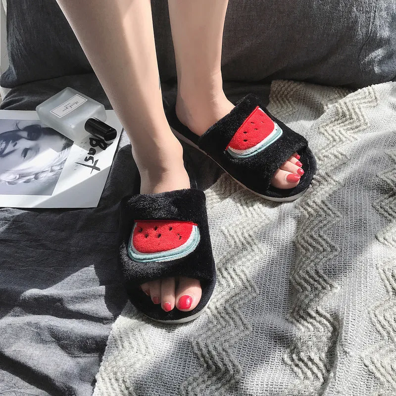 Fruity Fuzzy Indoor Slippers