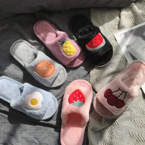 Fruity Fuzzy Indoor Slippers