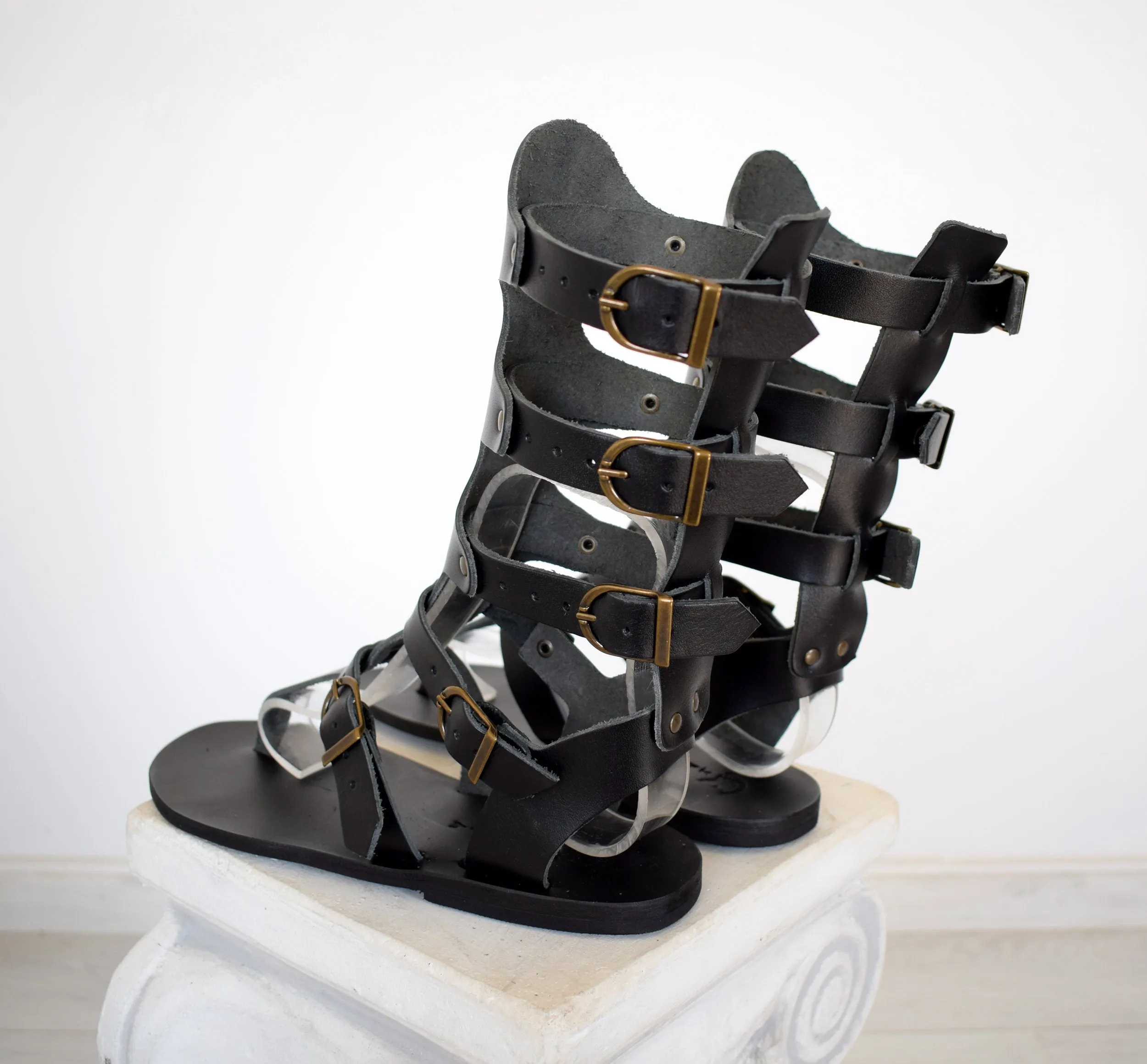 Gladiator Men Sandals, Handmade Leather Black Sandals, Genuine Leather sandals, Movie and Theater gladiator sandals, Sandals for Party