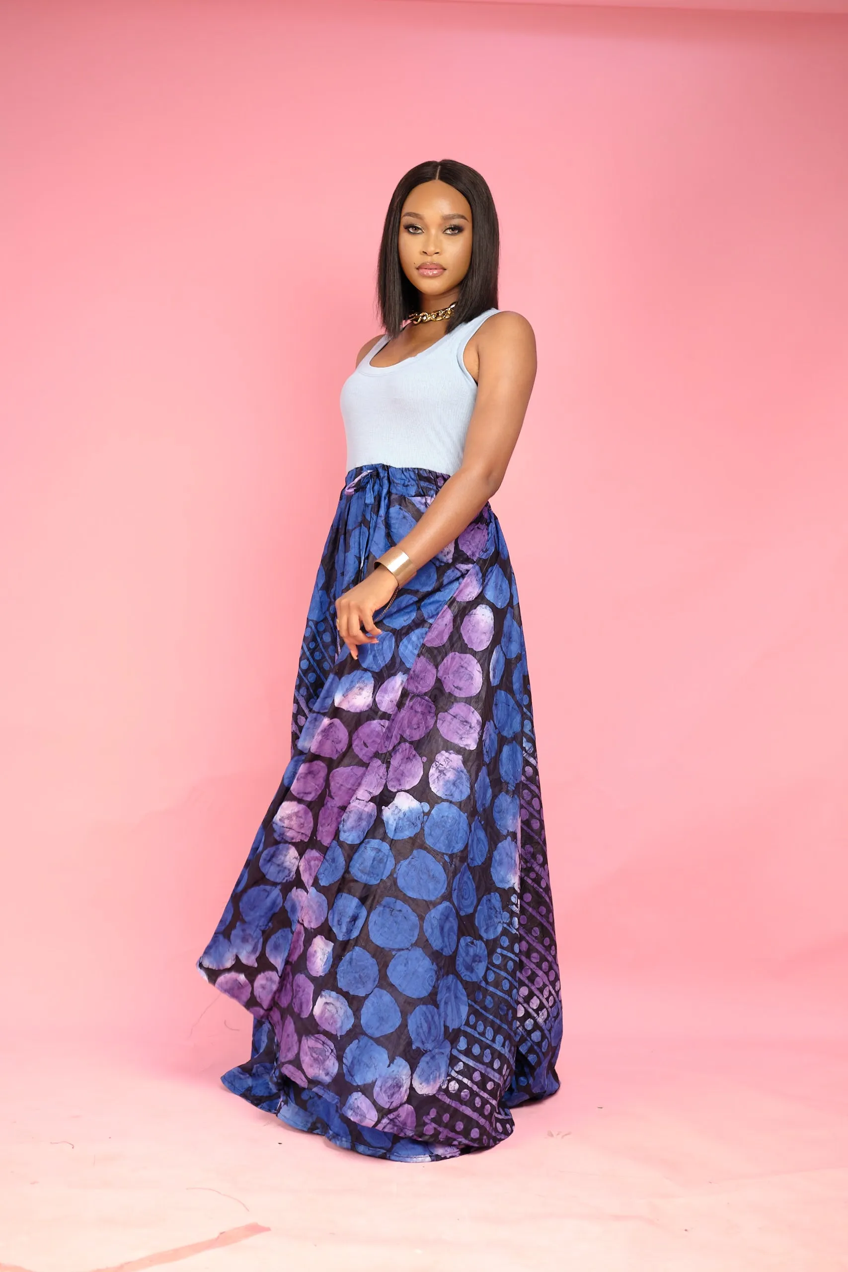 Habiba flared Adire Dress