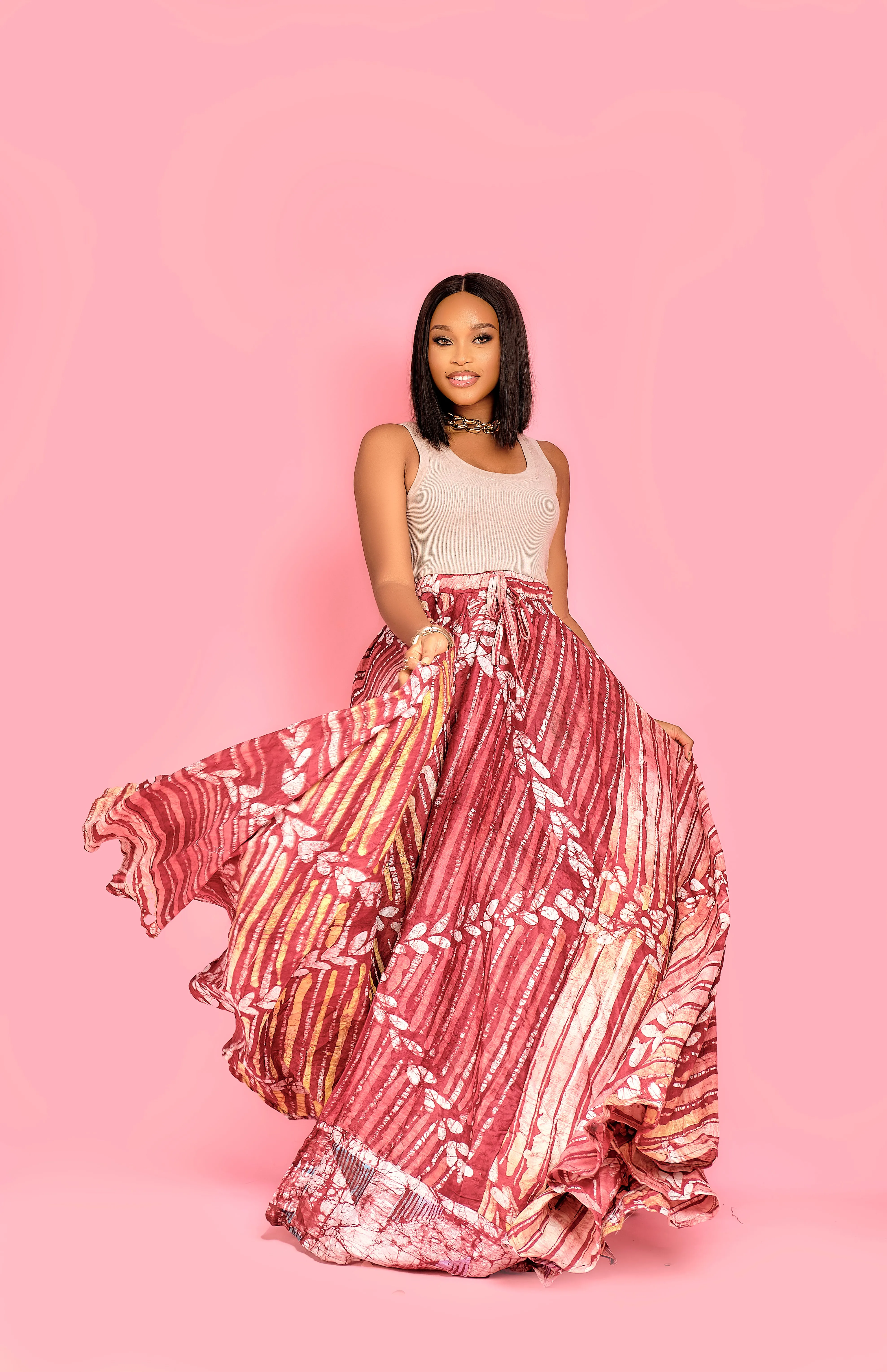 Habiba flared Adire Dress