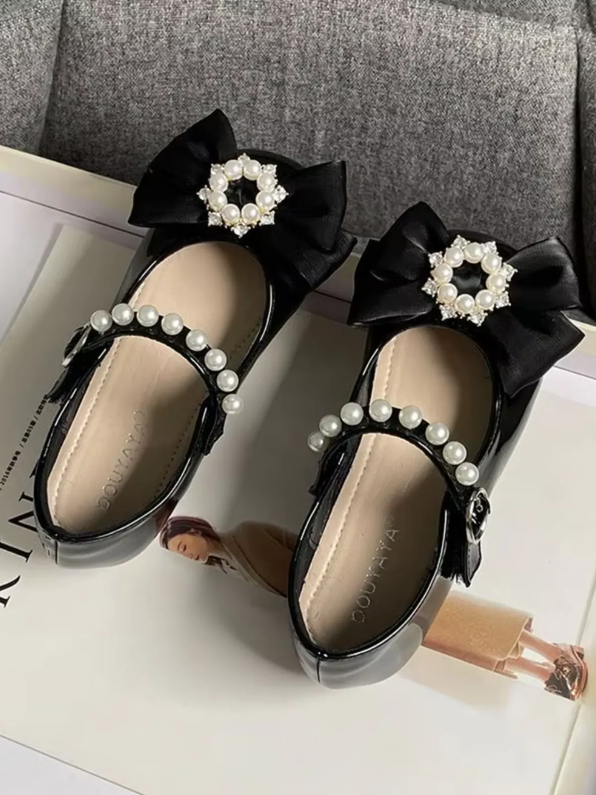Holiday Princess Pearl-Embellished Mary Jane Shoes