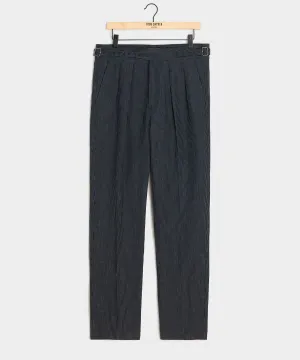 Irish Linen Striped Gurkha Trouser