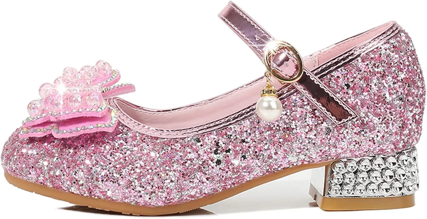 Kids Moccasins Slippers Toddler Little Kid Girls Dress Pumps Glitter Sequins Princess Toddler Shoes Size 7