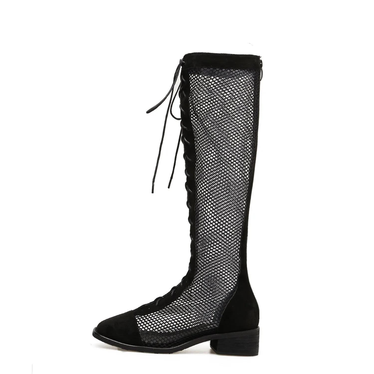 Lace Mesh High Tube Cool Boots Hollow Fashion Strapping Women's Shoes