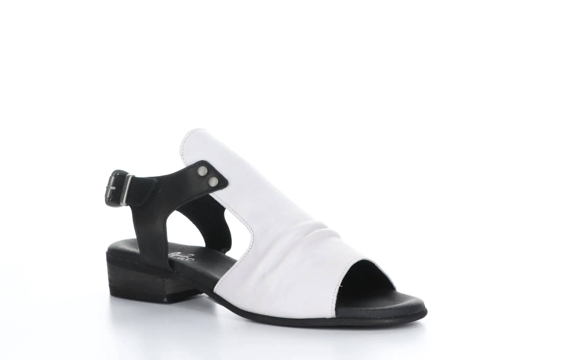 MATHIS White/Black Open Toe Sandals