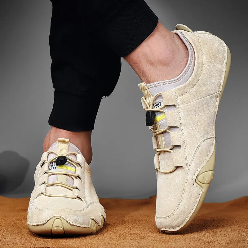 Men Fashion Suede Leather Sneakers Moccasins Loafers Flats