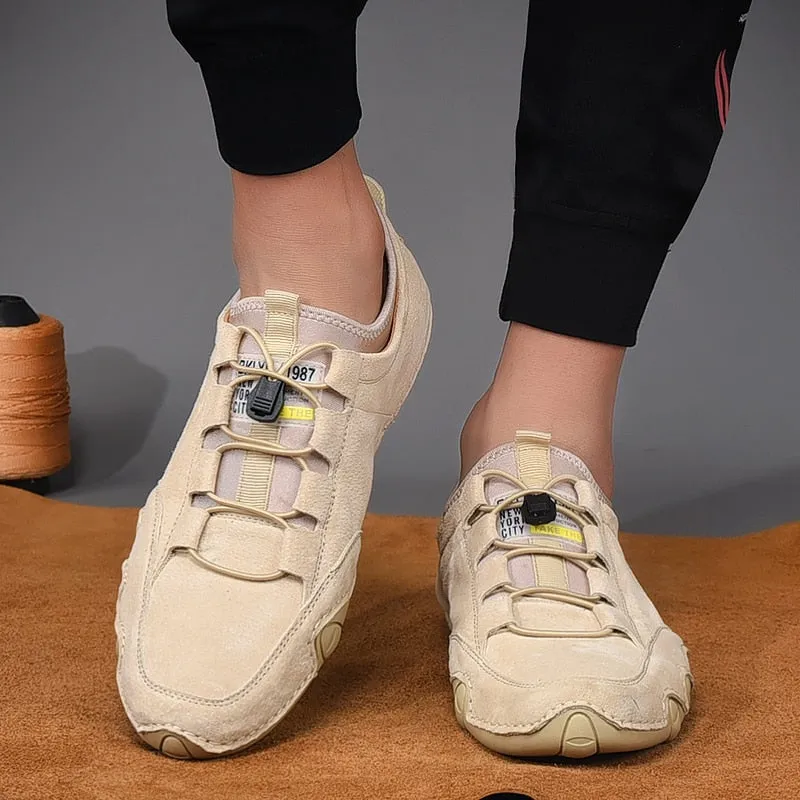 Men Fashion Suede Leather Sneakers Moccasins Loafers Flats
