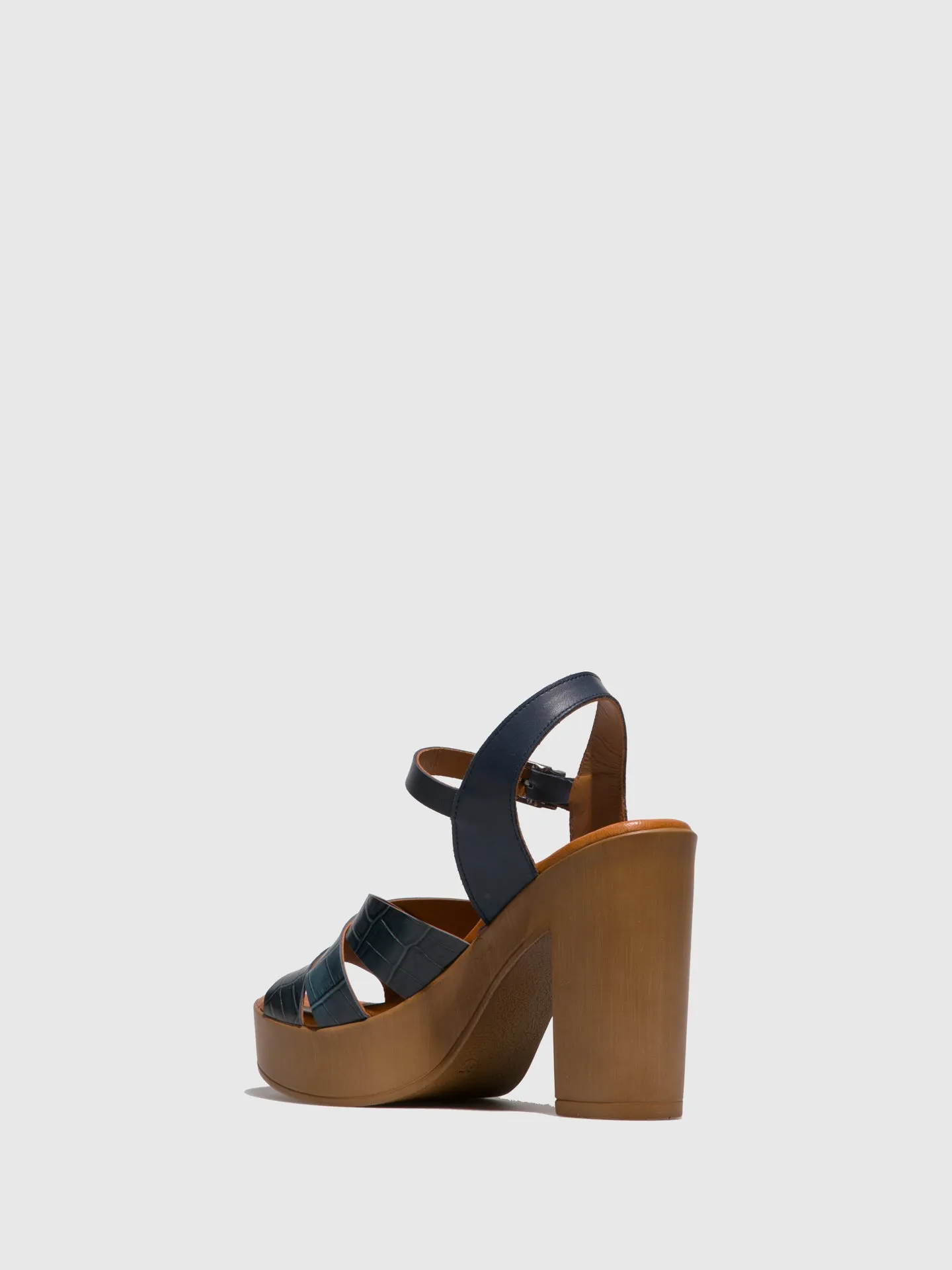 Navy Heel Sandals