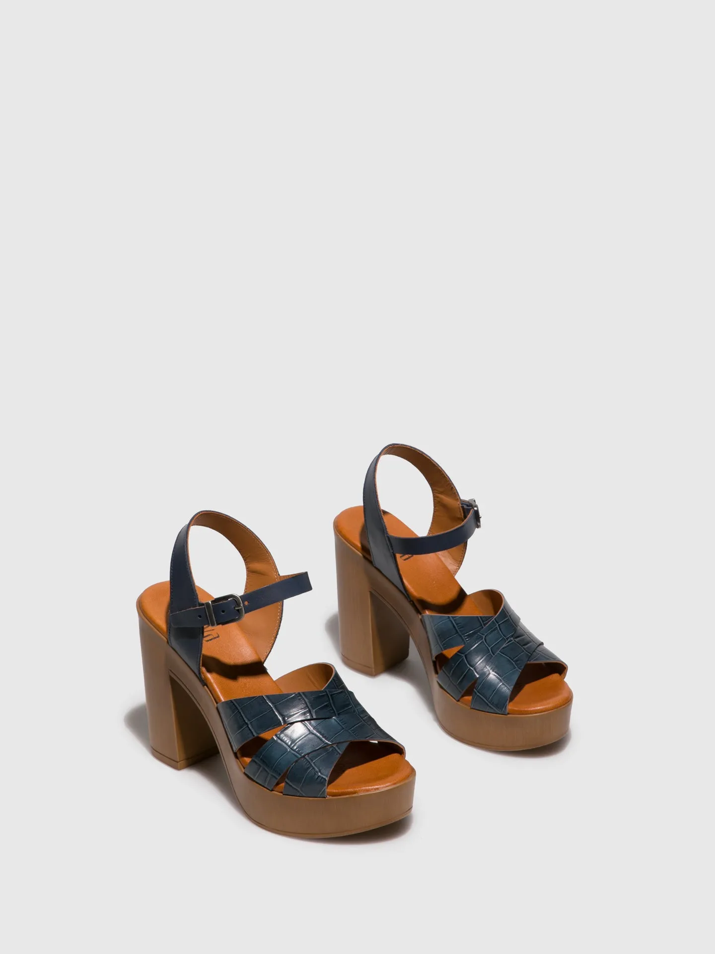 Navy Heel Sandals