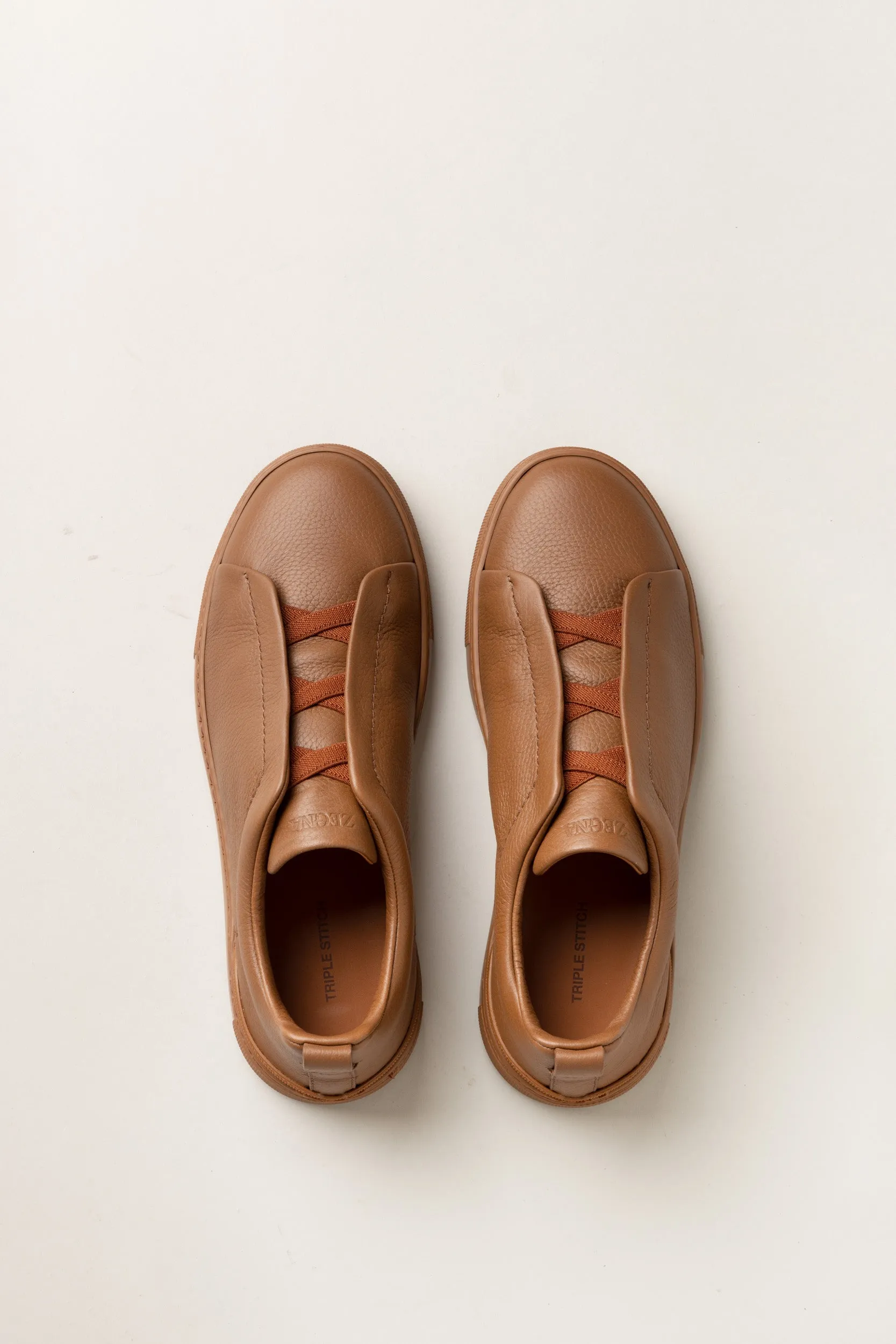Pebbled Brown Triple Stitch™ Sneakers