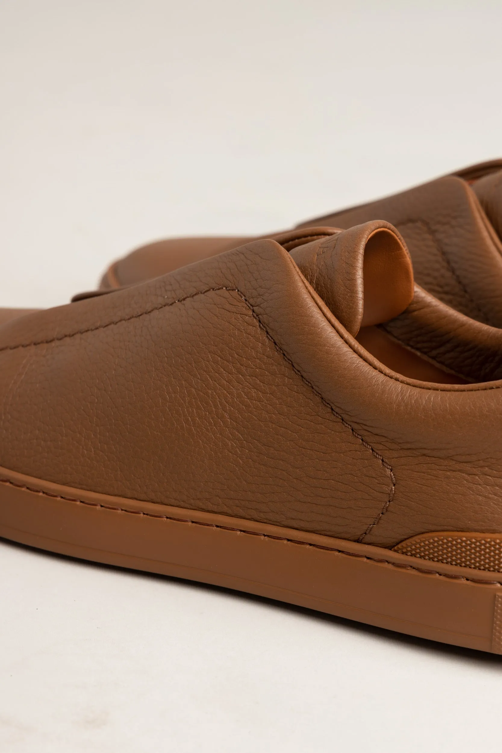 Pebbled Brown Triple Stitch™ Sneakers