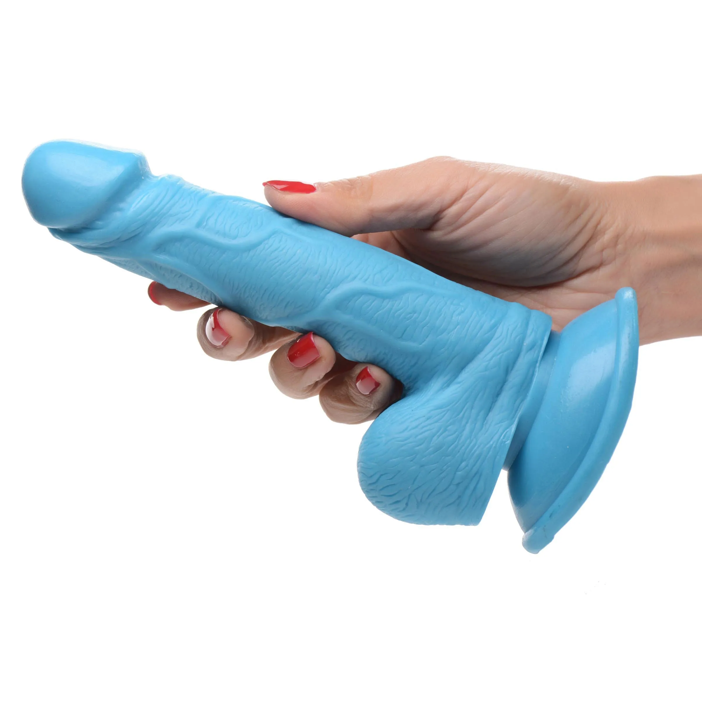 Pop Pecker 6.5 Inch Dildo With Balls - Blue