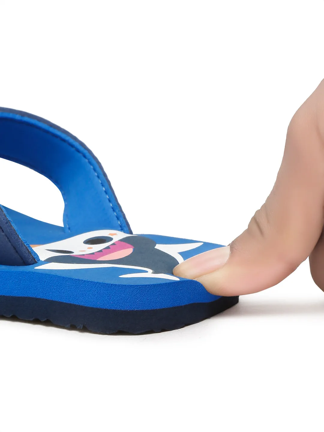Premium Shark V-Shape Flip-flops With Foxing for Boys & Girls (Blue)