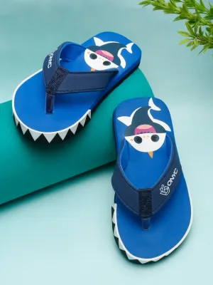 Premium Shark V-Shape Flip-flops With Foxing for Boys & Girls (Blue)