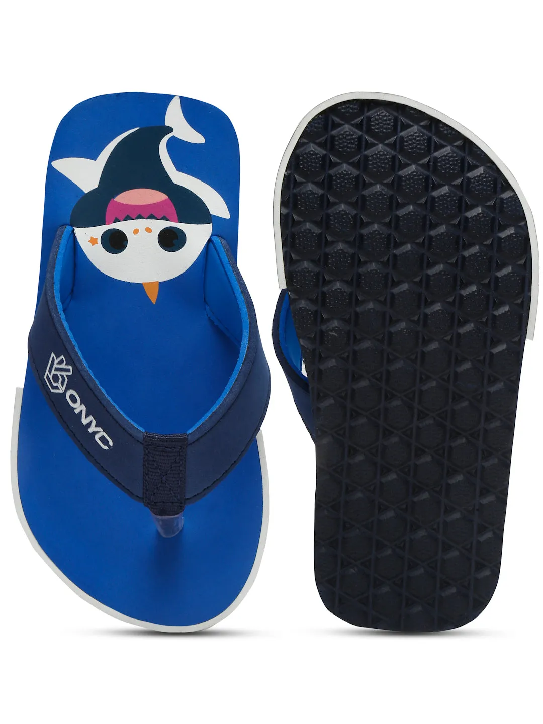 Premium Shark V-Shape Flip-flops With Foxing for Boys & Girls (Blue)