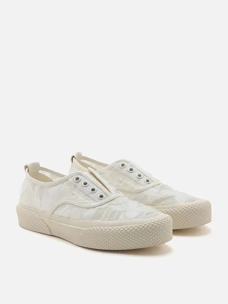 Rory Floral Embroidered Lace Slip-on Sneakers